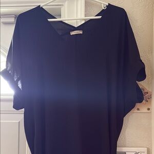 Lush Classic Black V-Neck Blouse